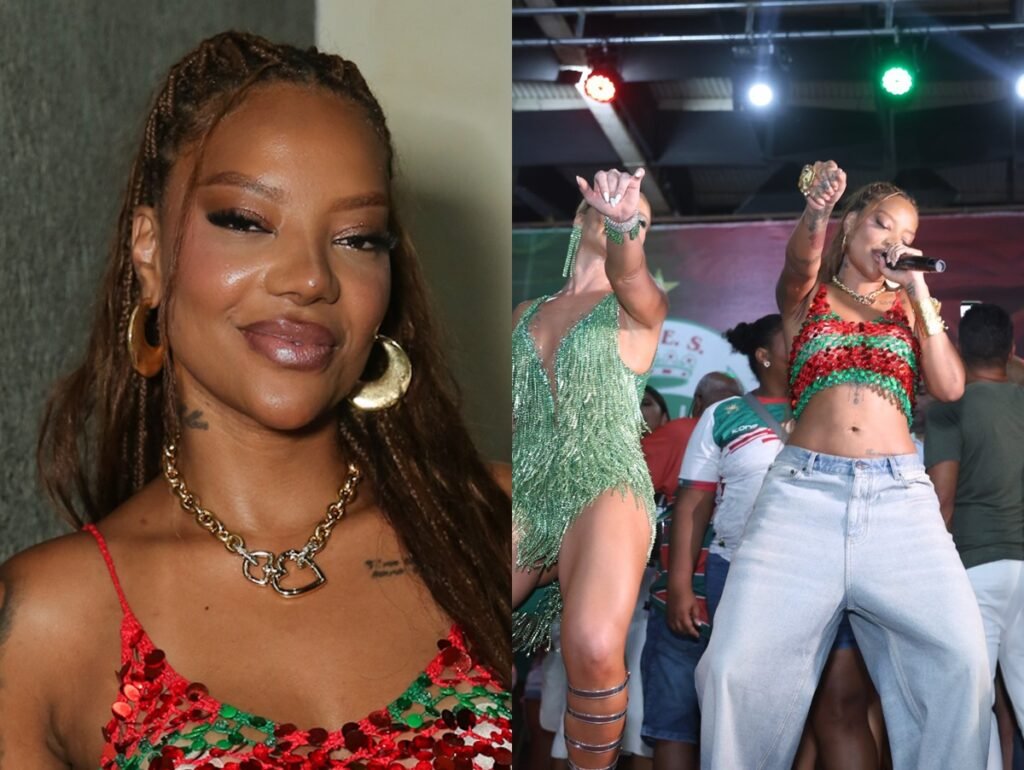 Ao lado de Virginia e Paolla Oliveira, Ludmilla apresenta versão samba de "BOTA" na quadra da Grande Rio